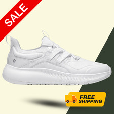 [BIG SALE] Lila Karina RX Womens White Leather Non Slip Work Sneakers Medium picture