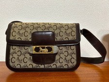 Celine C Macadam Shoulder Bag Carriage Gold Hardware Beige Brown 9.25 x 6.7 in picture