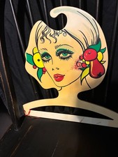 Groovy 60's 70's BG Milano Mod Lady Plastic Face Fashion Clothes Hanger Italy picture