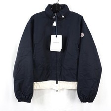 Moncler Janze Zip-Up Twill Jacket In Midnight Blue - Women's Brand Size 2/M picture