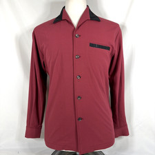Swanky's Vintage California 50's Retro Long Sleeve Shirt Red Mens S Rockabilly picture