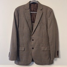 Brooks Brothers 1818 Fitzgerald Blazer Mens 40R Houndstooth Wool Brown Tone Prep picture