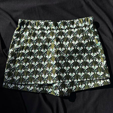 maje Women's EU 38 Green/White Bird Parrot Metallic Print Jacquard Skort picture