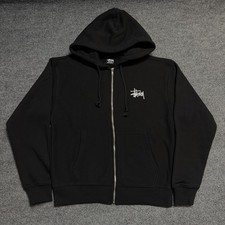 Stussy Basic Zip Up Hoodie Black, New, Size S-L picture