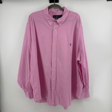 Polo Ralph Lauren Pink Gingham Button Down Mens 3XB Classic Fit Long Sleeve picture