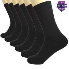 60 Pairs Wholesale Bulk Lots Men's sports Black Crew Socks size 9-11 10-13 picture