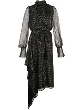 $1895 Petar Petrov Runway Silk Dress Black Fil coupe gold GORGEOUS size 42 FR picture