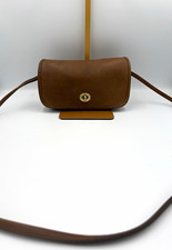 Vintage Coach Glove Tanned Leather Dinky Turnlock with Suede Interior picture