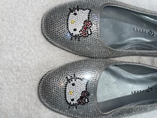 RARE NEW HELLO KITTY X KATY PERRY SANRIO CRYSTAL BALLET FLATS RHINESTONE 11 picture