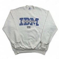 Rare Vintage IBM Sweatshirt Size Large 90s Horizontal Stripes EMC Squared picture