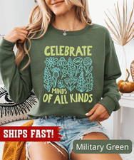 Celebrate Minds of All Kinds Sweatshirt, Wildflower Neurodiversity Comfort Color picture