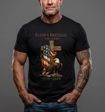 250 Years Anniversary USA T-Shirt America Eagle Faith & Freedom Unisex Cotton picture