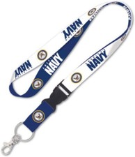 NEW  U.S. Navy Breakaway Lanyard with Metal Lobster Claw Hook. Blue picture