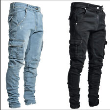 Men's Ripped Slim Daily Chic Skinny Jeans Stretch Trousers Casual Denim Pants picture