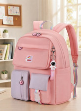Cute Pink School Backpack for Girls Multi Pocket Bookbag Kawaii Student Bag picture