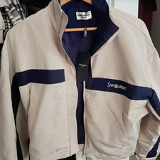 Rare YSL Yves Saint Laurent 90s Beige YSL Windbreaker Track Jacket Size M picture