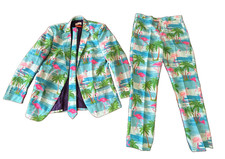 Men's OppoSuits Slim-Fit Novelty Suit & T 3-Piece Flamingo Men's Sz 38 picture