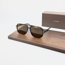 Tom Ford TF884 Tortoise Frame Brown Lens Aviator Sunglasses New w/ Box picture