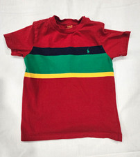 Polo Ralph Lauren Custom Fit Classic M Red Striped Crew Tee Cotton Logo picture