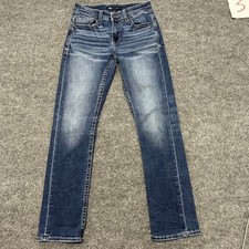 BKE Jeans Mens Size 27x30 Blue Alec Slim Straight Leg Whiskered Casual Denim picture