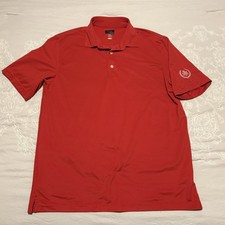 Greg Norman Polo Mens M Red Performance Logo Graphic Shirt picture