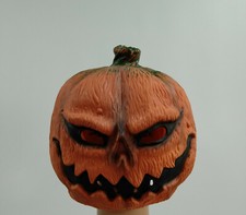 Scary Evil Pumpkin Head Ghoul Latex Mask Halloween Props Horror Jack-O'-Lantern picture