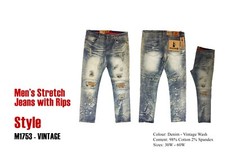Men's MAKOBI RIPPIED STRETCH JEANS - REGULAR SIZES BIG MEN SIZES up to size 50 picture