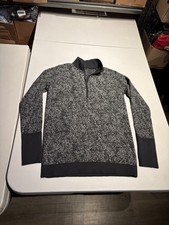 Lululemon Top Women's 8 Rest Less 1/2 Zip Soft Pullover Black White Shirt Yoga picture