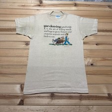 Vintage 1983 Hanes Gardening Definition Humor Funny Graphic T-Shirt USA - Small picture