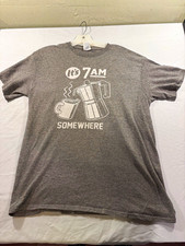 Delta Pro Weight Men's M Gray Cotton Crew Neck Short Sleeve Graphic T-Shirt picture