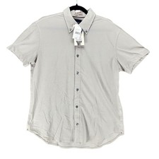 Jachs Shirt Mens Medium Silver Gray Short Sleeve Button Up *NWT* picture