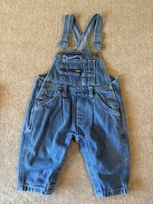 Vintage Fun Duds Baby Denim Overalls 90s Blue Jeans Snap Crotch Retro picture
