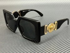 Versace VE4478U Sunglasses 55-17-140 Black Square Dark Lens Gold Medusa picture