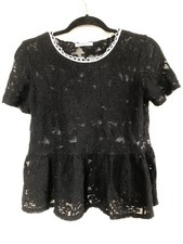 Zara Trafaluc Black Lace Womens Top Medium EUC picture