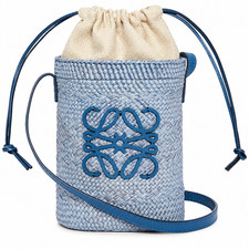 Loewe x Paula's Ibiza - Anagram Bucket Bag in Blue Raffia picture