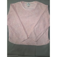 Oscar de la Renta Pink Floral Fleece Pajama Top (097) picture