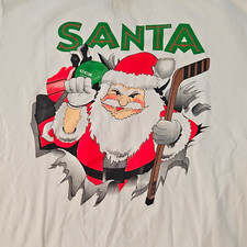 RARE Nutmeg CCM Vintage 90s Santa Claus Breakthrough Hockey NHL Christmas Sz M picture