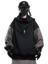 Niepce Men's Japanese Streetwear Hoodie I-Tech Patchwork Sweatshirt picture