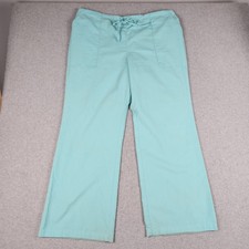 Barco Uniforms Scrub Pants Womens XL Teal Medical Wide Leg Drawstring Waist picture