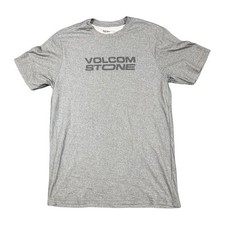 Volcom Euroslash Tech Mens Medium Gray V.CO-TECH Stone Logo Graphic Tee Shirt picture