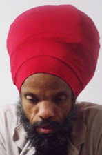 Red Handmade Stretch Beanie For Locs - Dreadlocks Men  Hat picture