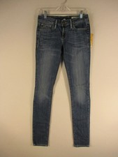 Vintage Revolution Jeans Womens 25 Skinny Low Rise Faded Blue Distressed picture