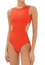 STAUD Dolce One Piece Swimsuit Cayenne Red Womens Size Large NWT S25S5112KR picture