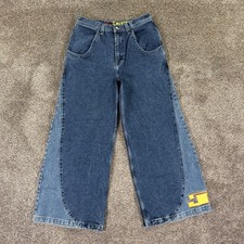 Vintage JNCO Sonik Feedbak Wide Leg Jeans Men 32x30 Two Tone Blue 90s Skater USA picture