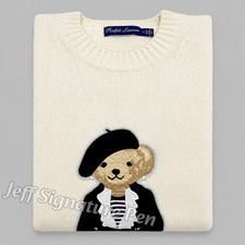 POLO RALPH LAUREN Polo Bear Cotton Sweater Women Large NWT picture