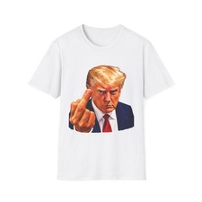 Donald Trump Middle Finger T-Shirt Funny Political Humor Graphic Tee Adult Gift picture
