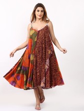 Women's kantha Quilt Flared Spaghetti strap V-Neck Swing Dress Wholesale Mix Lot picture