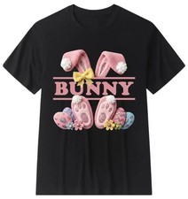 Spring Easter Bunny T-Shirt 3D Ears Paws Print Casual Tee for Unisex Adult picture