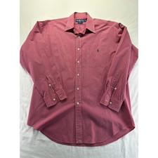 Ralph Lauren Blake Button Down Shirt Mens Medium Red Check Long Sleeve Cotton picture