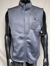 Spyder Full Zip Softshell Ribbed Vest Men Size 2XL #S16538-PR Polar Gray picture